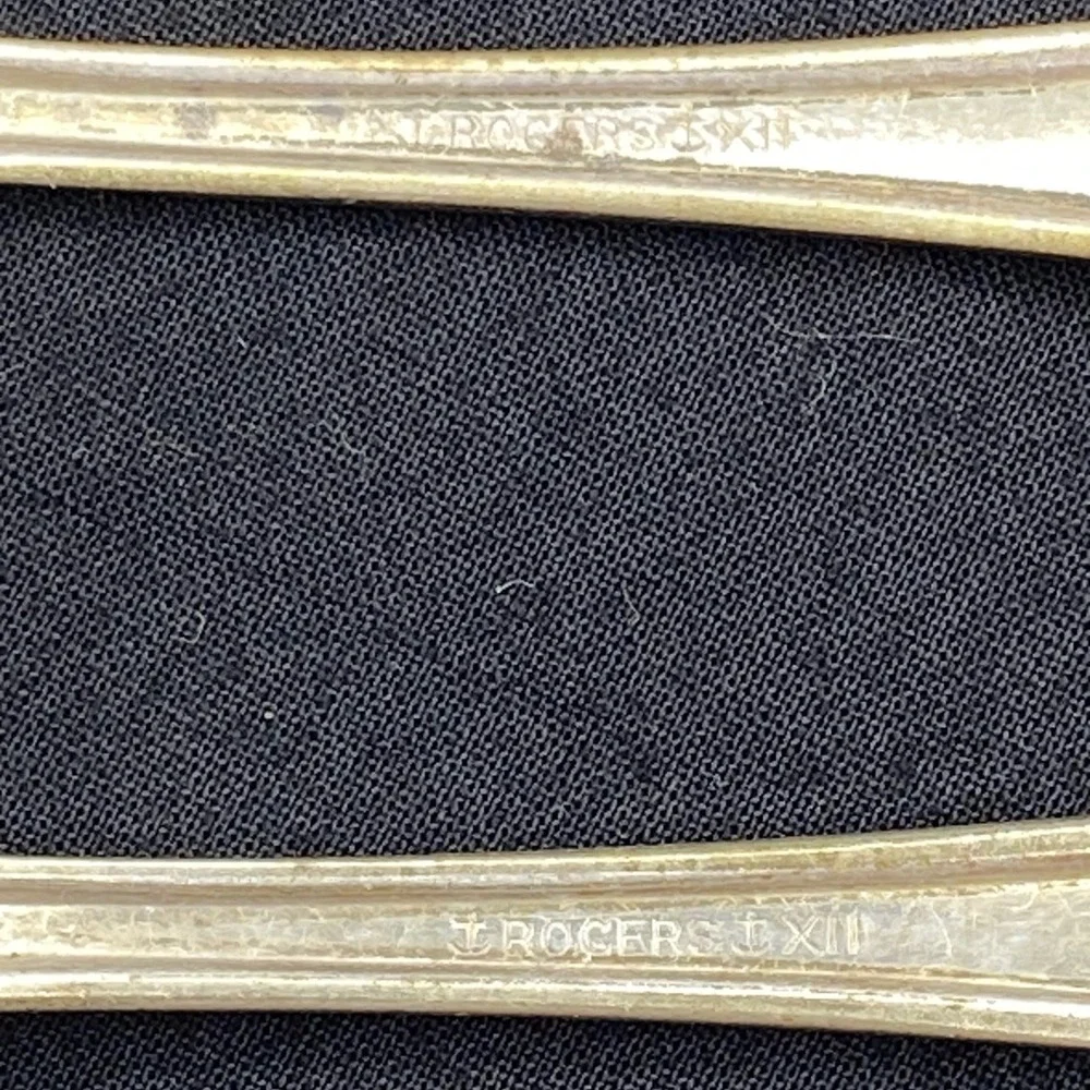 Vintage J. Rogers & Co 6in Teaspoons Silver Plated Anchor XII Set of 2 Silver
